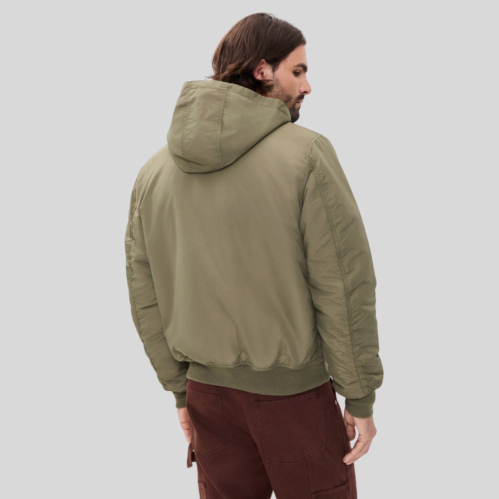 Бомбер Alpha Industries MA-1 Hooded Logo Oxford OG-107 Green (Зеленый)