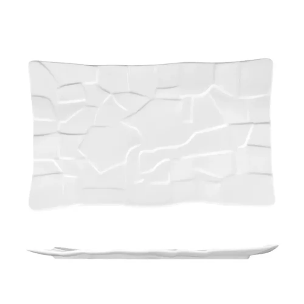 Блюдо прямоугольное 32,5*19,5 см h2 см Texture Style белое фарфор P.L. Proff Cuisine [4]