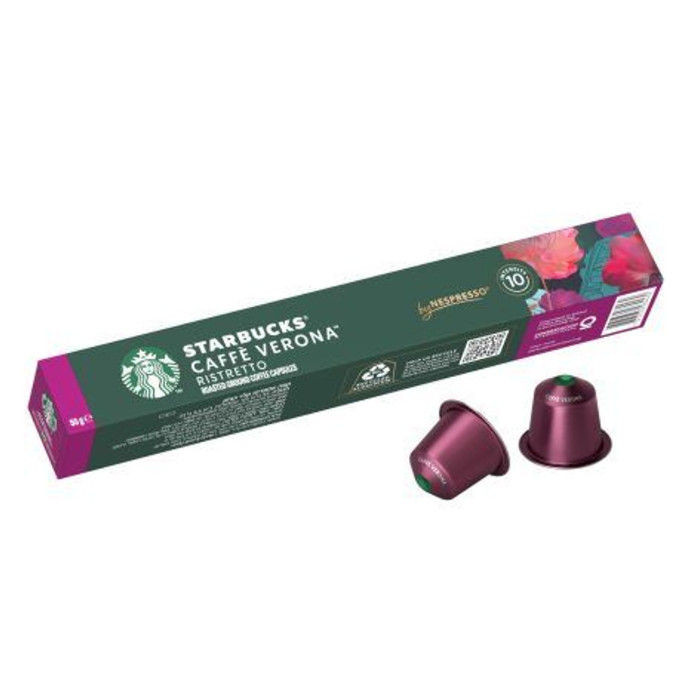 Кофейные капсулы Starbucks Nespresso Caffe Verona 10 капсул 55 г (Из Финляндии)