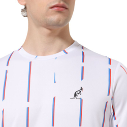 Мужская теннисная футболка Australian Ace T-Shirt With Stripes Print - bianco