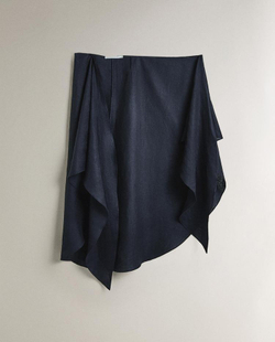 ZARA HOME ДЛИННОЕ ЛЬНЯНОЕ ПАРЕО, СИНИЙ