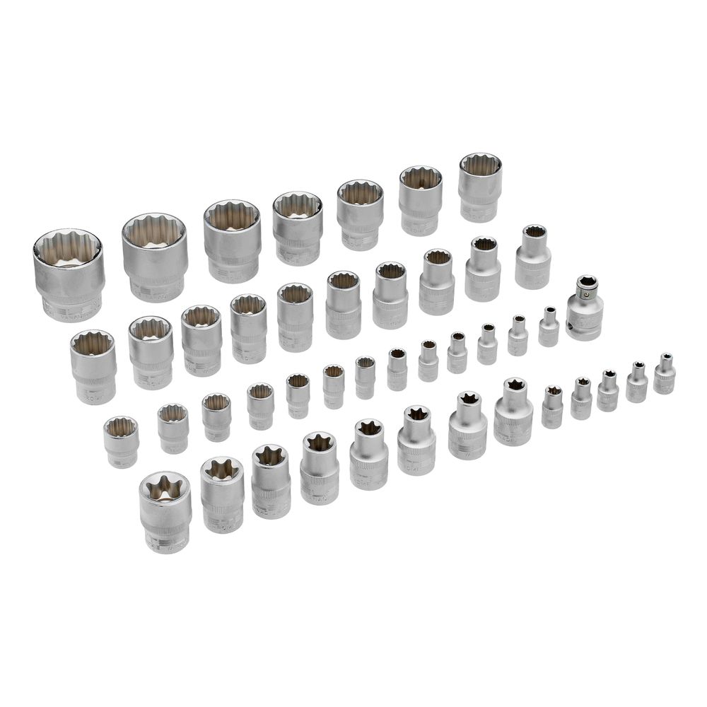 Набор инструментов 1/2", 1/4", CrV, 12 гранные головки, пластиковый кейс, 109 предмета Stels