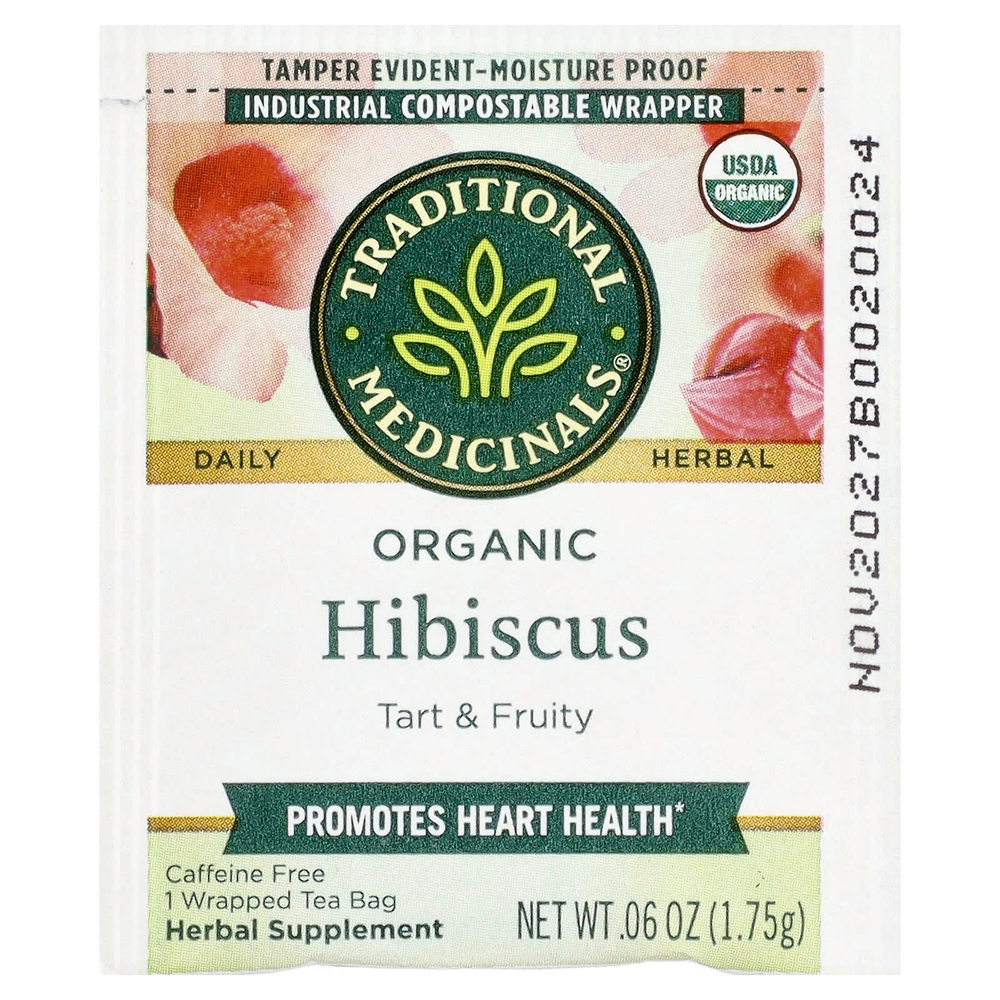 Traditional Medicinals, органический гибискус, без кофеина, 16 чайных пакетиков, 28 г (0,99 унции)
