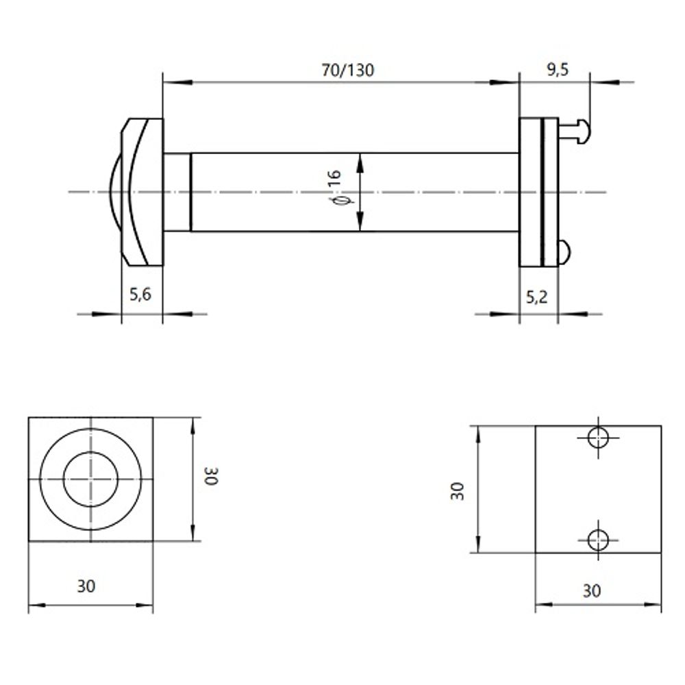 Глазок дверной APECS 1516/70-130 CR хром