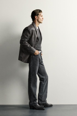 ZARA ДЖИНСЫ SLIM STRAIGHT С НИЗКОЙ ПОСАДКОЙ, СЕРЫЙ