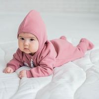 Комбинезон с капюшоном Пудровый утепленный 0+