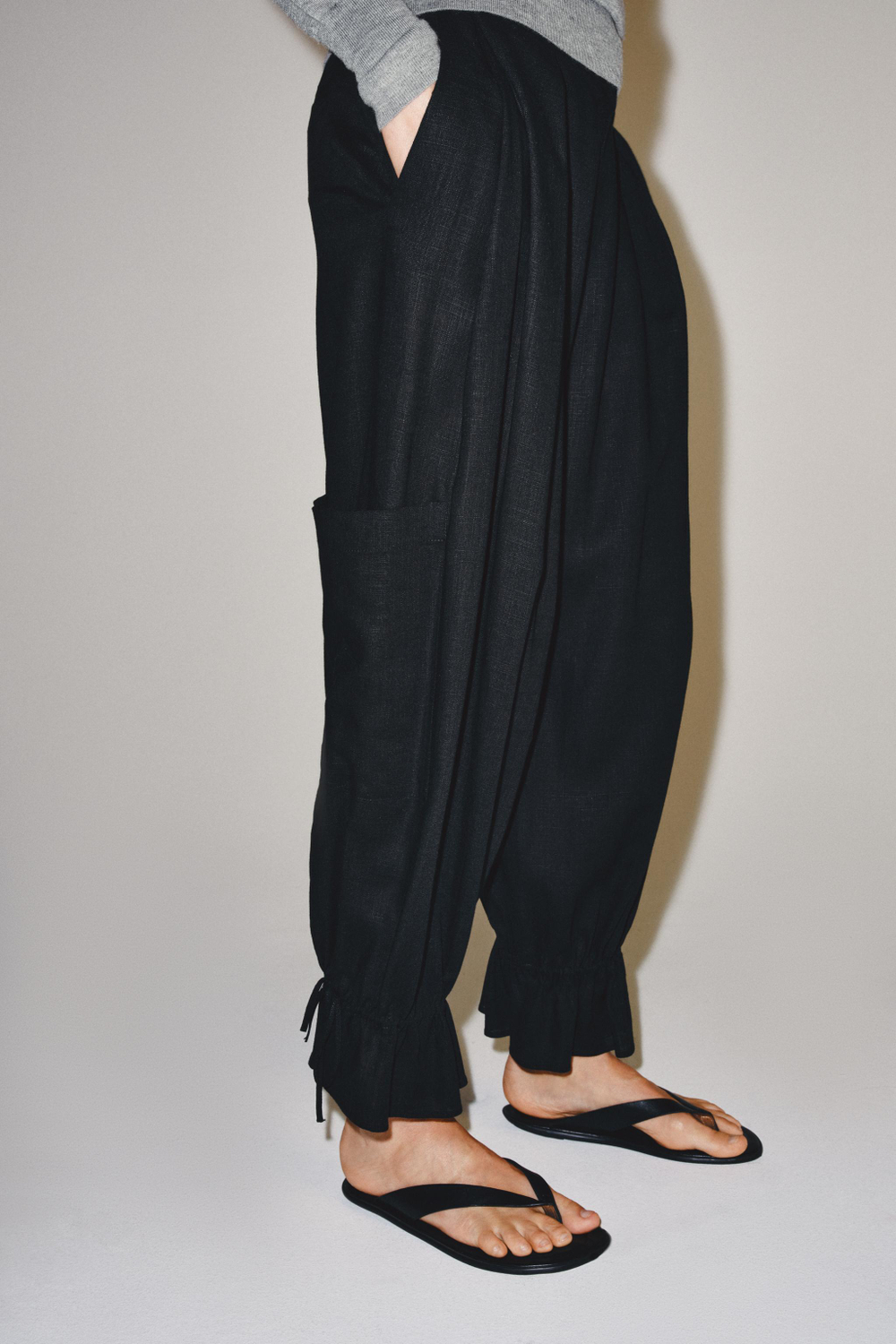 ШИРОКИЕ БРЮКИ С ЗАВЯЗКАМИ — ZW COLLECTION — ZARA