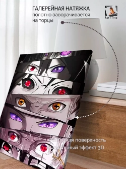 Интерьерная картина "Наруто - Глаза Коллаж", 50х70см 1шт.