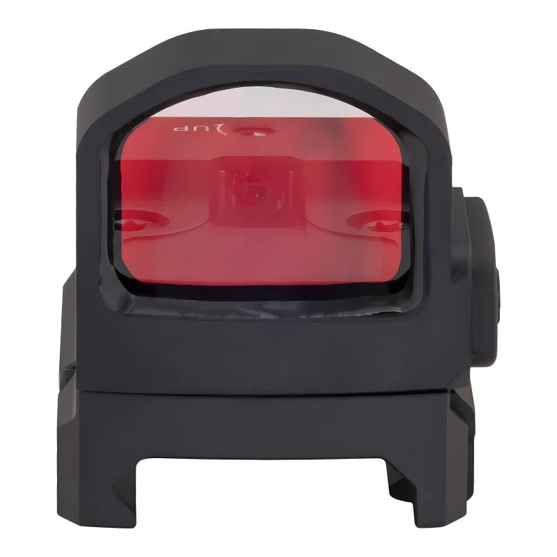 Коллиматор Gaut Tourmaline 1x24x17, открытый, точка 3 МOA красная, Weaver - вид спереди, красное покрытие линзы