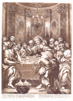 Грегуар Юре. Тайная вечеря. Бумага, резец. Франция. 1664.
