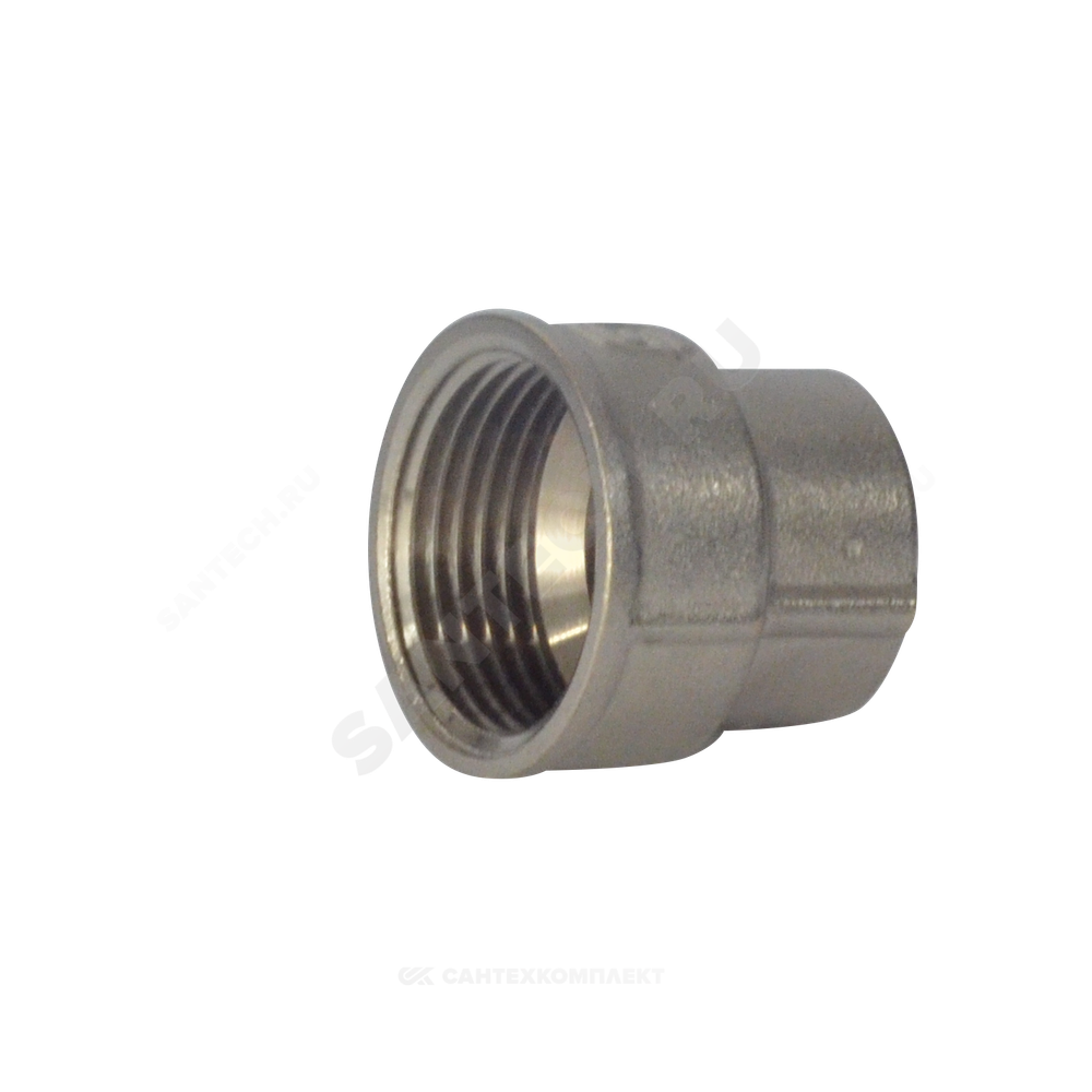 Муфта латунь никель переходная Ду 25х15 (1"х1/2") ВР/ВР SantechSystems
