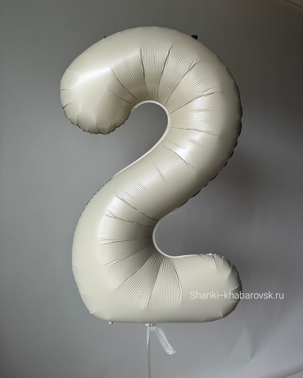 К Шар 32''81 см "Цифра 2" Белый песок Сатин (БГ-60)  Изображение2