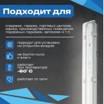 Светильник LED ДСП Айсберг 40W-5000Лм IP65 5000К опал с БАП 1ч 1262х128х80мм vs101-40-op-5k-li1h