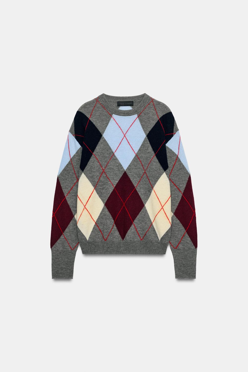 СВИТЕР ИЗ МЯГКОЙ ШЕРСТИ С РОМБАМИ — ZARA