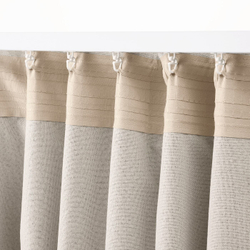 IKEA LÖNNSTÄVMAL  (ИКЕА ЛÖННСТÄВМАЛ)  -  Шторы блэкаут, пара, на ленте/бежевые, 145x300 см