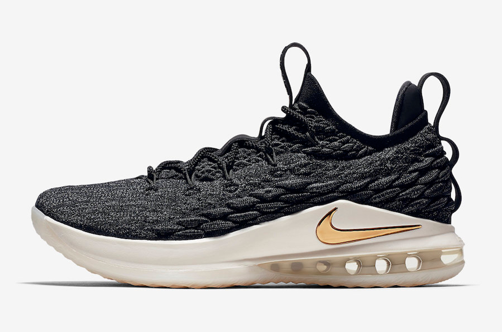 Купить Nike LeBron 15 Low Black/Metallic Gold