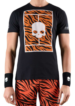 Мужская теннисная футболка Hydrogen Court Cotton T-Shirt - черный