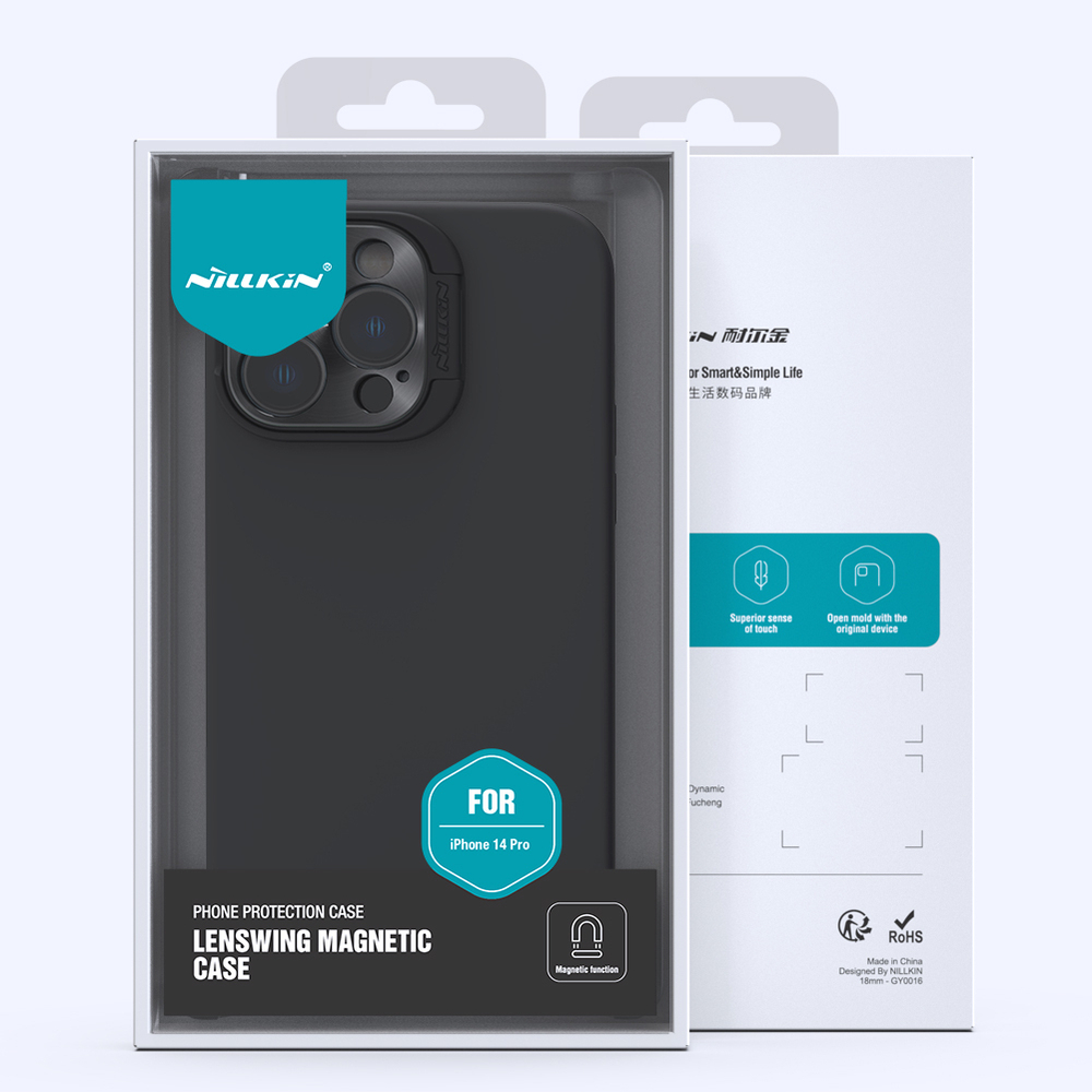 Чехол с складной подставкой для защиты объектива от Nillkin для iPhone 14 Pro, серия LensWing Magnetic Case (поддержка беспроводной зарядки)