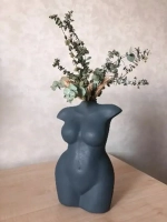 Ваза-статуэтка из гипса настольная «Силуэт» 30см графит