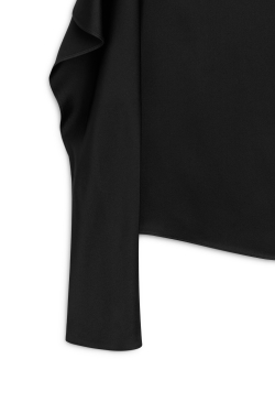 Massimo Dutti Атласный топ с декоративной отделкой на спине - Limited Edition, черный