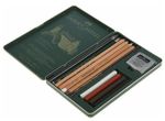 Набор художественный FABER-CASTELL "Pitt Monochrome", 12 предметов, металлическая коробка, 112975