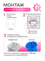 Розетка внутренняя четверная с заземлением белая