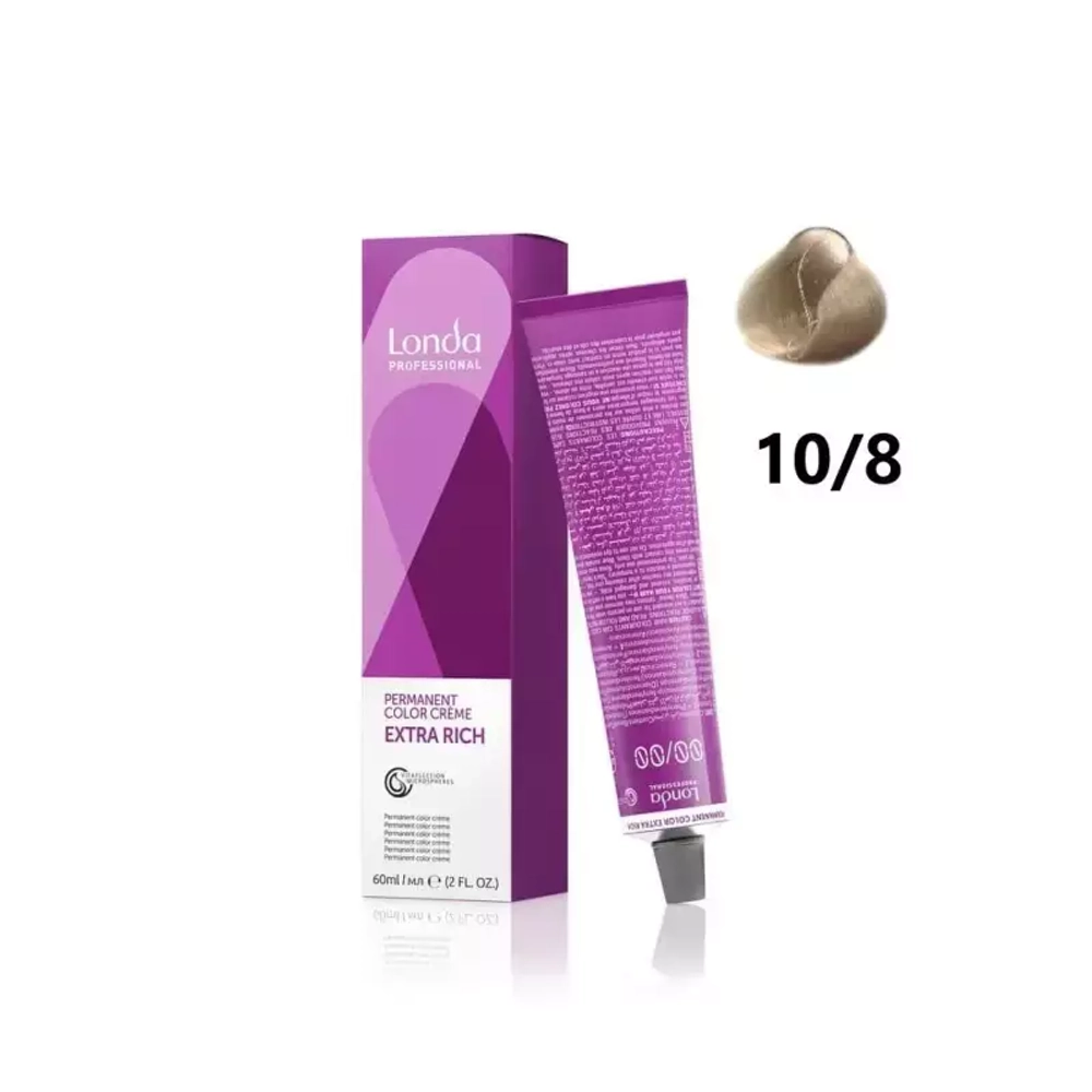 Londa Color стойкая крем-краска, 10/8 яркий блонд жемчужный, 60мл