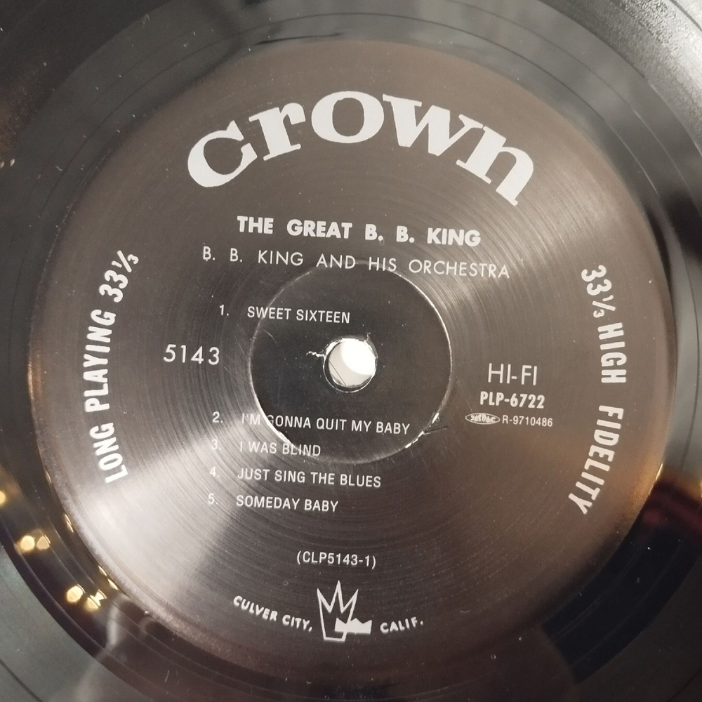 Винтажная виниловая пластинка LP B B King And His Orchestra The Great B. B. King (Japan 1991) (No Obi)