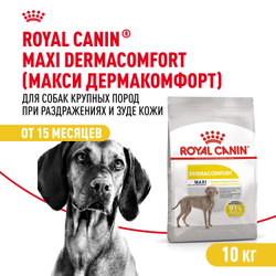 Royal Canin Maxi Dermacomfort Корм сухой для взрослых собак крупных размеров при раздражениях и зуде кожи - 10 кг