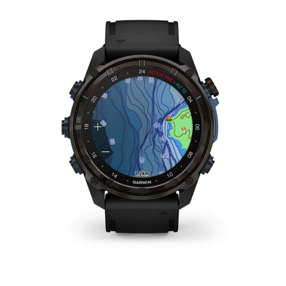 Часы для дайвинга Garmin Descent Mk3i, титановый угольно-серый, DLC, 51 мм, черный силиконовый ремешок, 010-02752-11