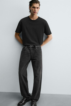 ZARA ДЖИНСЫ STRAIGHT FIT, УГОЛЬНЫЙ