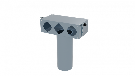 Flexag PCP-125/75x3 пленум вентиляционный потолочный, D125, на 3 выxода, L=300 мм