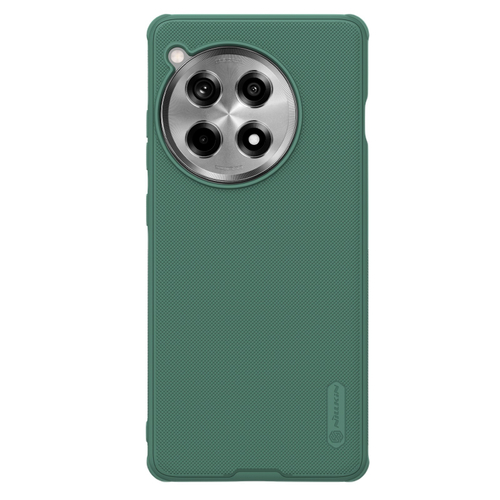 Чехол зеленого цвета (Deep Green) от Nillkin c встроенным круглым магнитом для OnePlus Ace 3 и 12R, серия Super Frosted Shield Pro Magnetic Case
