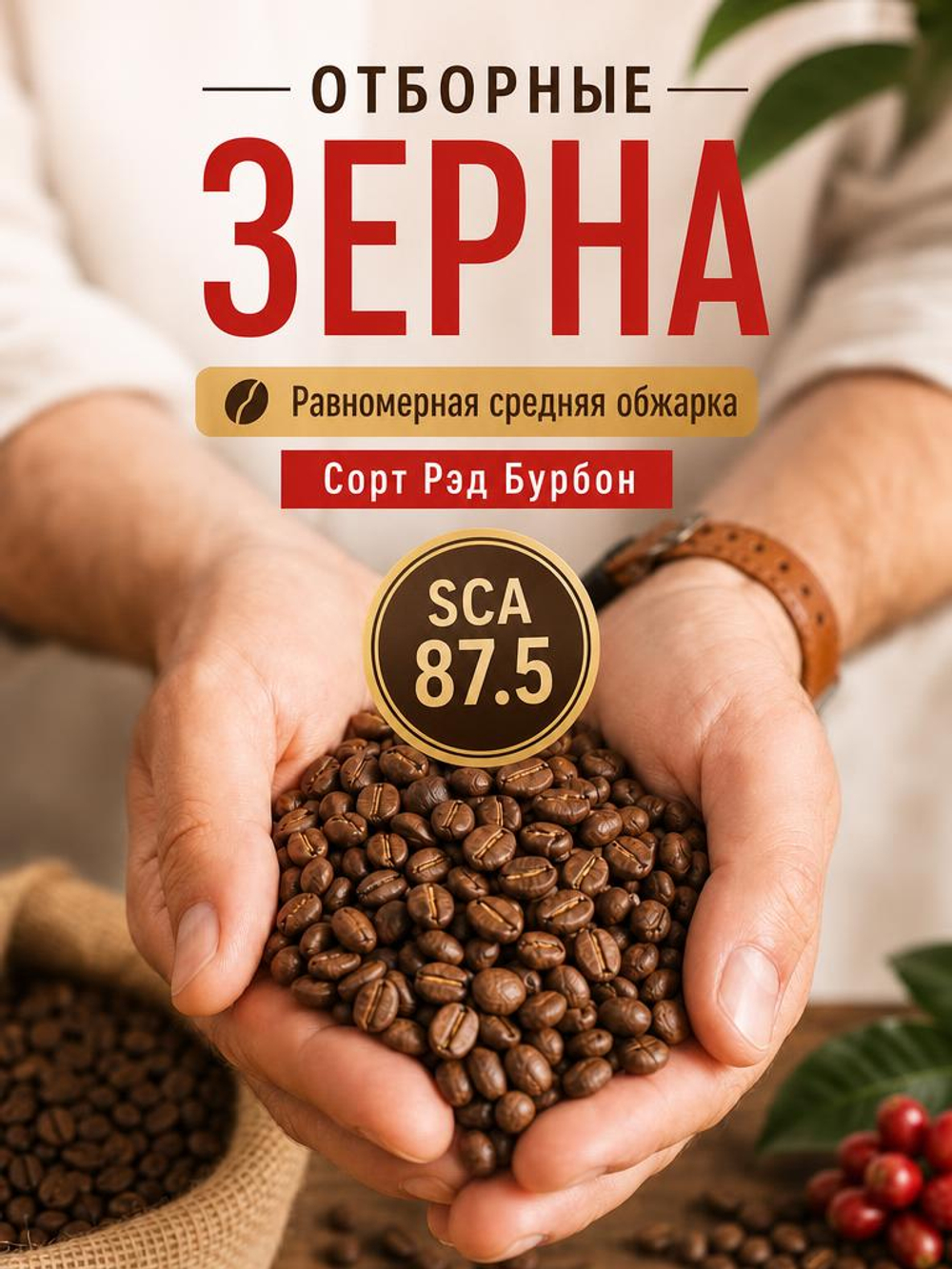 Кофе в зёрнах Cafe du Burundi, 100% арабика Red Bourbon, дегустационный образец 50 г