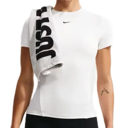 Женская теннисная футболка Nike One Fitted Short Sleeve - white/black