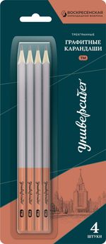 Карандаш чернографитный (набор) Университет трехгранные ТМ (HB) 10х4 шт, HB, ВКФ 4BL-5100