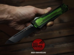 Нож Microtech Troodon T/E - рукоять зеленый Ultem, черный клинок RK-468