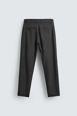 ZARA БРЮКИ ЧИНОС ИЗ КОМФОРТНОЙ РЕЛЬЕФНОЙ ТКАНИ, МАРЕНГО МЕЛАНЖ