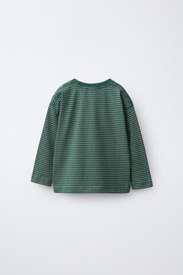 ZARA НАБОР ИЗ ТРЕХ ФУТБОЛОК С ДЛИННЫМИ РУКАВАМИ, ЗЕЛЕНЫЙ/СЕРЫЙ