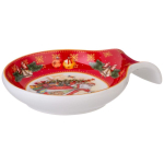 Подставка для ложки, фарфор, кругл, 15х11.5х2.5 см, красн, Lefard, Дед Мороз, 85-1758