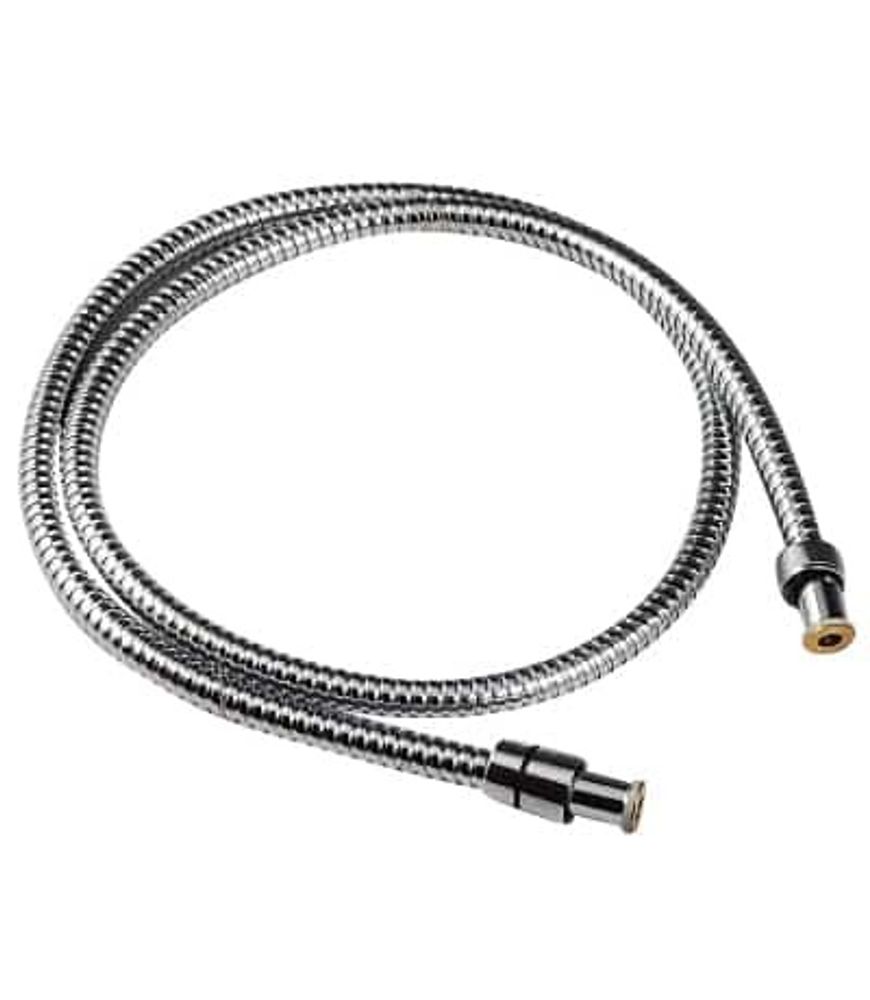 LE8033S Аксессуары Шланг душевой двухзагибный 1,5 м, TURN-F сталь хромированная блистер (к/к 50)