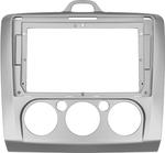Магнитола для Ford Focus 2 2004-2011 (кондиционер, рамка серебро) - Teyes CC3 монитор 9" QLED на Android 10, Быстрая, CarPlay, 4G SIM-слот