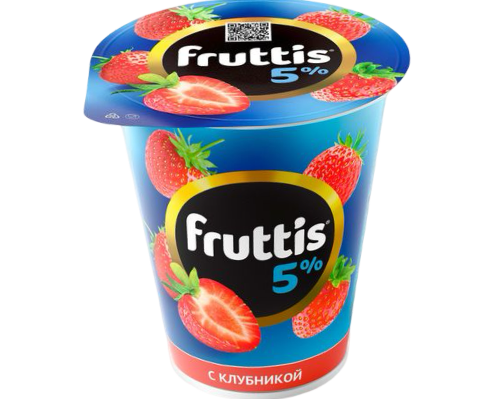 Йогурт Fruttis Cлив.лак Клубника 5% 290гр