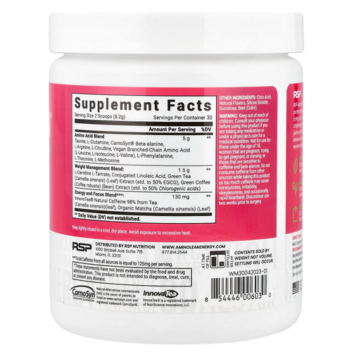 RSP Nutrition, AminoLean® Energy, со вкусом арбуза, 246 г (8,68 унции)