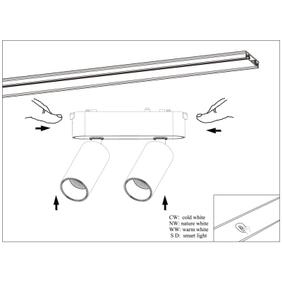13005-9.3-002UR magnetic LED2x5W BK Reluce, LED