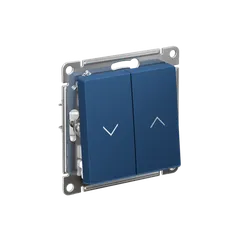 Выключатель для жалюзи двухклавишный Systeme Electric AtlasDesign Аквамарин ATN001119