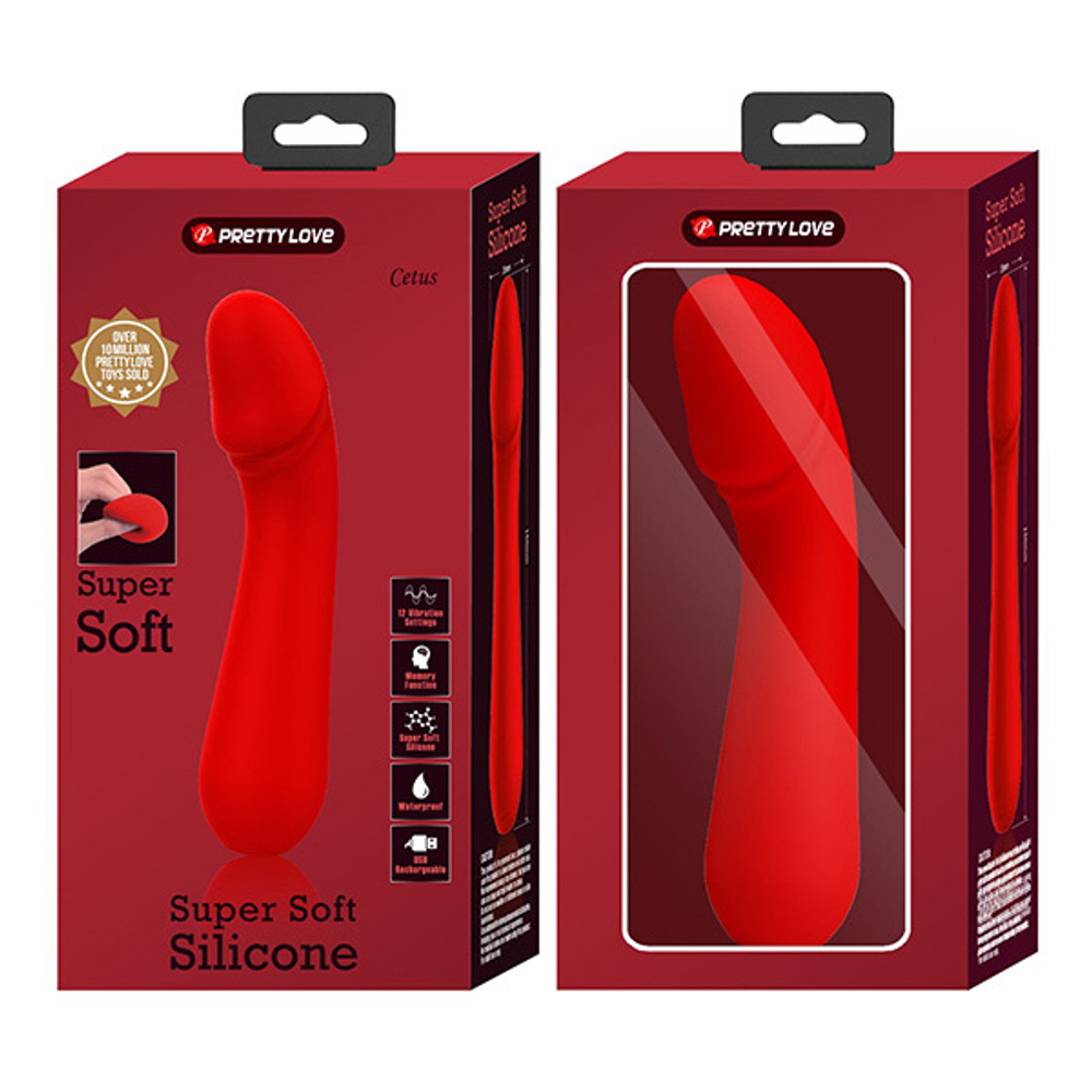 Красный силиконовый вибратор для G-точки 15см Pretty Love Cetus BI-014723-2