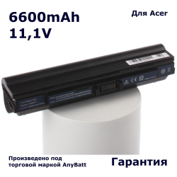 Аккумулятор AnyBatt 6600mAh, для Aspire One AO521-105Dcc AO752-748kk Timeline 1810TZ-414G50i Ferrari 200-314G50n 1410-232G32n 1810TZ-413G32i 752h