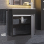 Тумба с раковиной для ванной Uperwood Modul 60 см, подвесная, матовая, черная