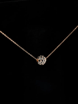 Кулон Черный шарик с кристаллами Swarovski